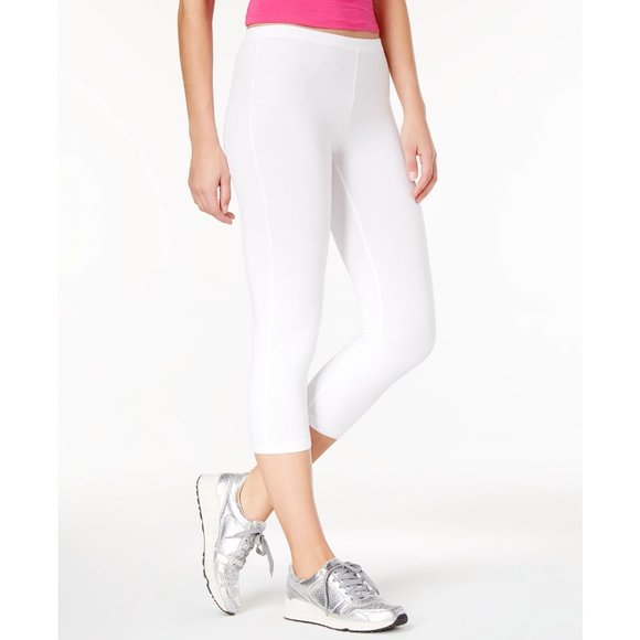 HUE Pants - HUE White Cotton Capri EDV Leggings Size Medium (8-10) U1798179100
